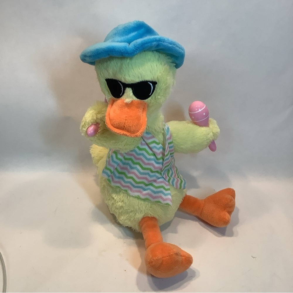 Sound And Light Animated Yellow Duck Maracas Sings Easter Song Dances 12”